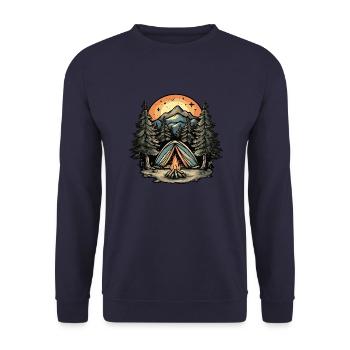 Tente de camping - Sweat-shirt Unisexe - marine - Devant - Alina (178cm) & Michal (187cm)