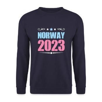 Norwegen 2023 - Unisex Pullover - Navy - Vorne - Alina (178cm) & Michal (187cm)