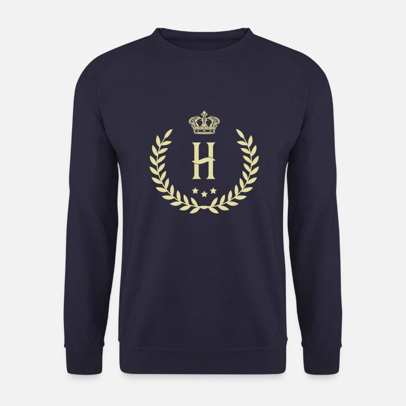 H letter wreath - Unisex Sweatshirt - navy