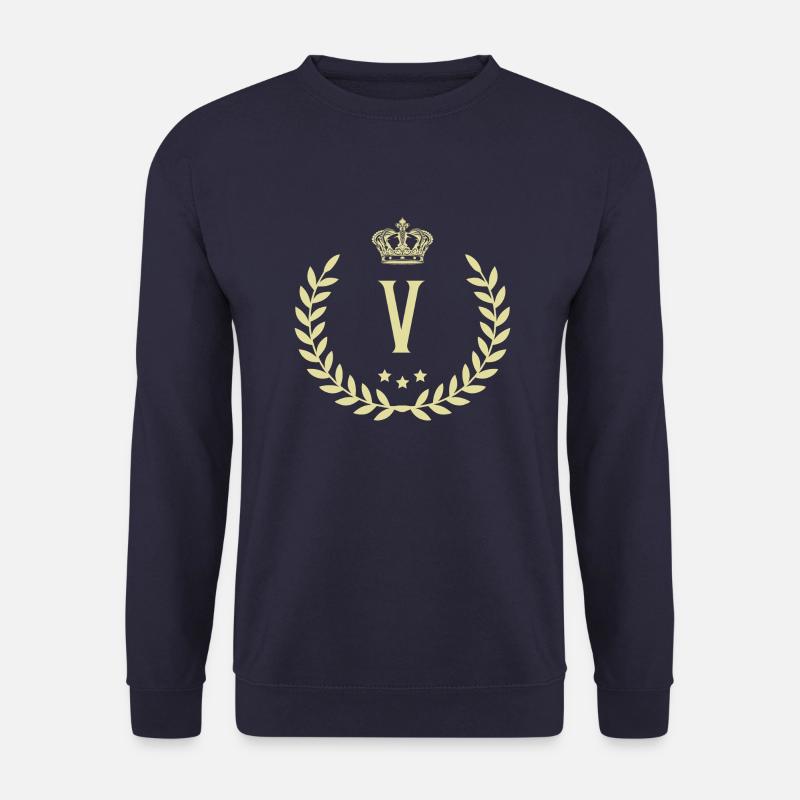 V letter wreath - Unisex Sweatshirt - navy