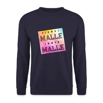 Einmal Malle Immer Mallorca - Unisex Pullover - Navy - Vorne - Alina (178cm) & Michal (187cm)