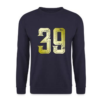 39 Number Symbol - Unisex Sweatshirt - navy - Front - Alina (178cm) & Michal (187cm)