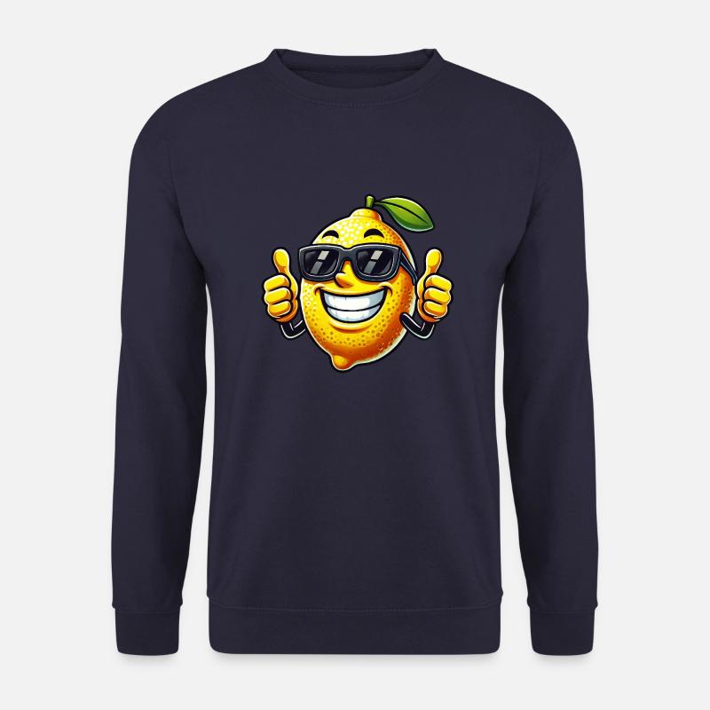 Coole Zitrone mit Sonnenbrille Daumen hoch - Unisex Pullover - Navy