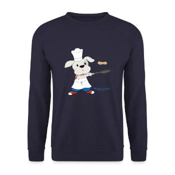Happy Louis - CREPES - Unisex Sweatshirt - navy - Front - Alina (178cm) & Michal (187cm)
