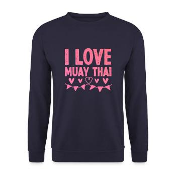 J’adore le Muay Thai - Sweat-shirt Unisexe - marine - Devant - Alina (178cm) & Michal (187cm)