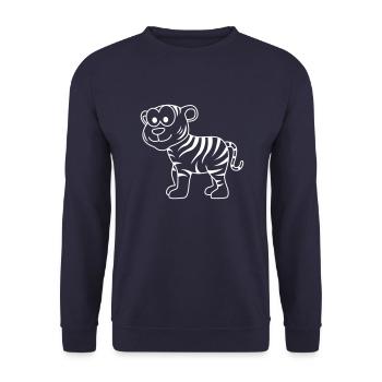 Tiger Comic Animal - Unisex Sweatshirt - navy - Front - Alina (178cm) & Michal (187cm)