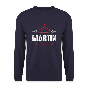 Martin - Sweat-shirt Unisexe - marine - Devant - Alina (178cm) & Michal (187cm)