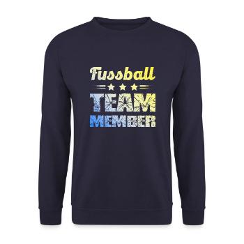 Fussball Team - Unisex Pullover - Navy - Vorne - Alina (178cm) & Michal (187cm)