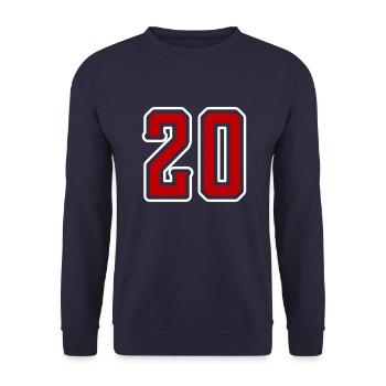 20 Zahl symbol - Unisex Pullover - Navy - Vorne - Alina (178cm) & Michal (187cm)