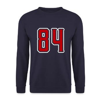 84 Zahl Symbol - Unisex Pullover - Navy - Vorne - Alina (178cm) & Michal (187cm)