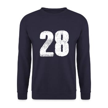 28 Number jersey - Unisex Sweatshirt - navy - Front - Alina (178cm) & Michal (187cm)