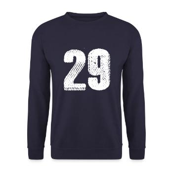 29 Zahl Trikot - Unisex Pullover - Navy - Vorne - Alina (178cm) & Michal (187cm)