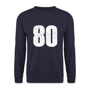 80 Zahl Trikot - Unisex Pullover - Navy - Vorne - Alina (178cm) & Michal (187cm)