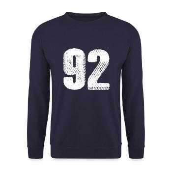 92 number jersey - Unisex Sweatshirt - navy - Front - Alina (178cm) & Michal (187cm)