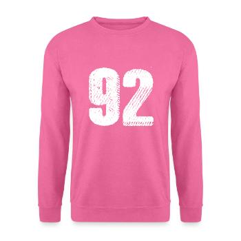 92 number jersey - Unisex Sweatshirt - pink - Front