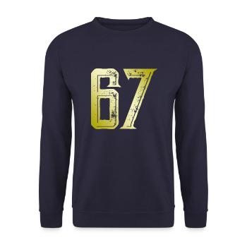 67 number symbol - Unisex Sweatshirt - navy - Front - Alina (178cm) & Michal (187cm)