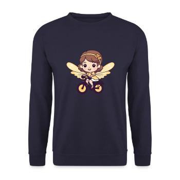 Fée Mignon Vélo Bande Dessinée - Sweat-shirt Unisexe - marine - Devant - Alina (178cm) & Michal (187cm)