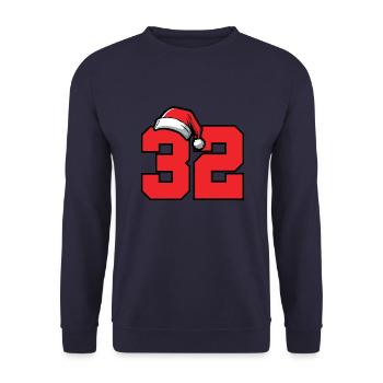 32 Numéro Noël - Sweat-shirt Unisexe - marine - Devant - Alina (178cm) & Michal (187cm)