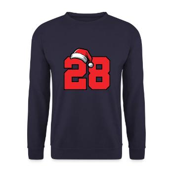 28 Zahl Weihnachten - Unisex Pullover - Navy - Vorne - Alina (178cm) & Michal (187cm)