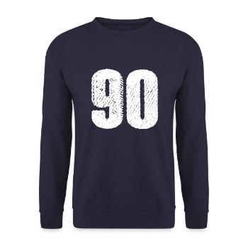90 Zahl Trikot - Unisex Pullover - Navy - Vorne - Alina (178cm) & Michal (187cm)