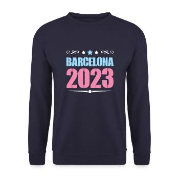 Barcelona 2023 - Unisex Pullover - Navy - Vorne - Alina (178cm) & Michal (187cm)