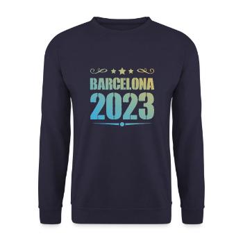Barcelona 2023 - Unisex Pullover - Navy - Vorne - Alina (178cm) & Michal (187cm)