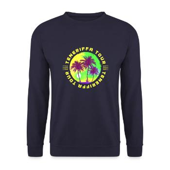 Tenerife Tour Palm Tree Holidays - Unisex Sweatshirt - navy - Front - Alina (178cm) & Michal (187cm)
