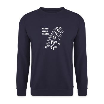 Never Walk Alone Tshirt pour les propriétaires de chiens - Sweat-shirt Unisexe - marine - Devant - Alina (178cm) & Michal (187cm)