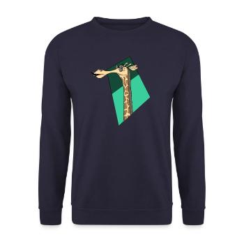 Girafe cool avec des lunettes de soleil - Sweat-shirt Unisexe - marine - Devant - Alina (178cm) & Michal (187cm)