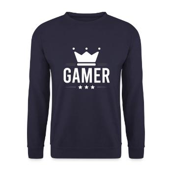 Gamer Beruf - Unisex Pullover - Navy - Vorne - Alina (178cm) & Michal (187cm)