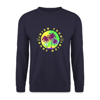 Ibiza Tour Palm Tree Holidays - Unisex Sweatshirt - navy - Front - Alina (178cm) & Michal (187cm)