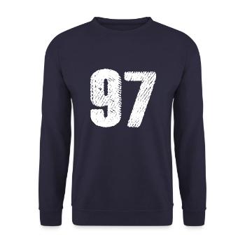 Maillot numéro 97 - Sweat-shirt Unisexe - marine - Devant - Alina (178cm) & Michal (187cm)