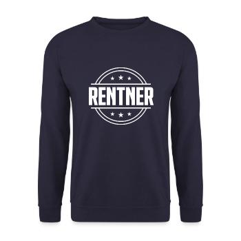 Rentner Rente - Unisex Pullover - Navy - Vorne - Alina (178cm) & Michal (187cm)