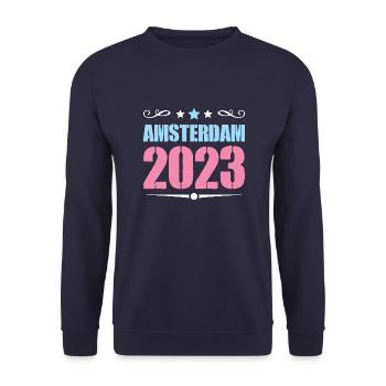 Amsterdam 2023 - Unisex Sweatshirt - navy - Front - Alina (178cm) & Michal (187cm)