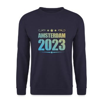 Amsterdam 2023 - Unisex Sweatshirt - navy - Front - Alina (178cm) & Michal (187cm)