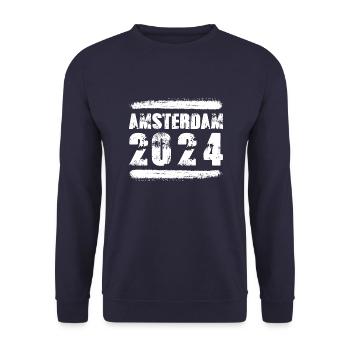 Amsterdam 2024 Team - Unisex Pullover - Navy - Vorne - Alina (178cm) & Michal (187cm)