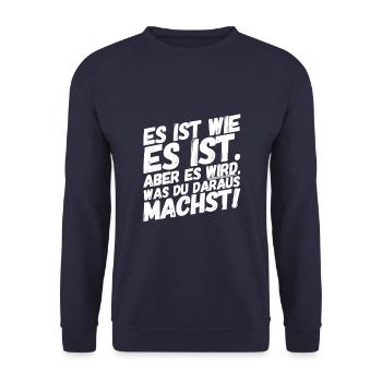 Bürohumor Büro Sprüche - Unisex Pullover - Navy - Vorne - Alina (178cm) & Michal (187cm)