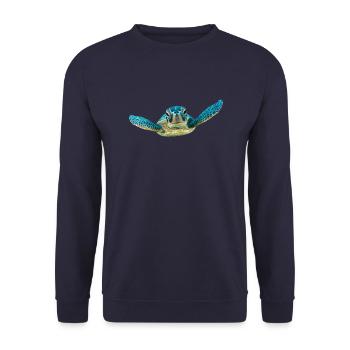 turtle schildkroete tiere animals10 - Unisex Pullover - Navy - Vorne - Alina (178cm) & Michal (187cm)