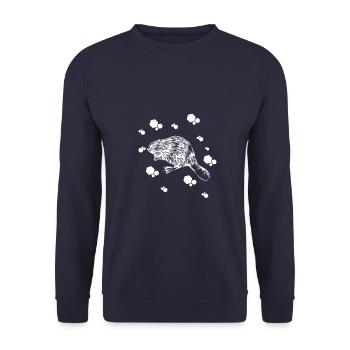 Marten - Ermine - Weasel - Unisex Sweatshirt - navy - Front - Alina (178cm) & Michal (187cm)