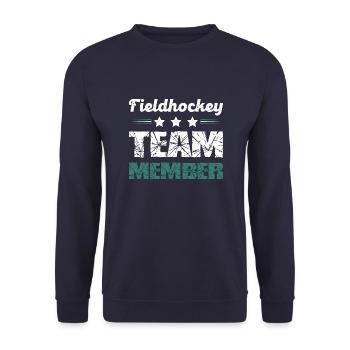 Fieldhockey Team - Unisex Pullover - Navy - Vorne - Alina (178cm) & Michal (187cm)