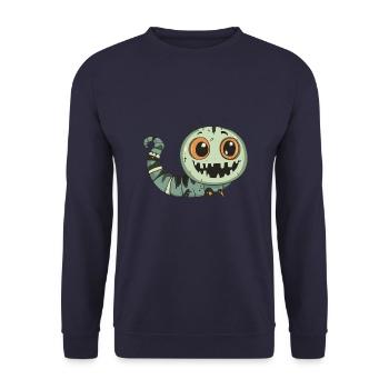 Wurm Halloween Zombie - Unisex Pullover - Navy - Vorne - Alina (178cm) & Michal (187cm)