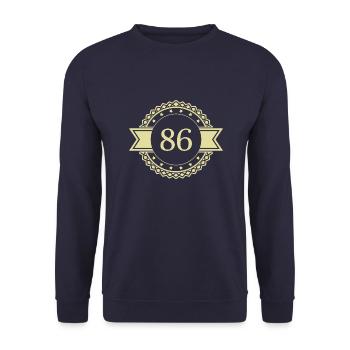 86 Number Emblem - Unisex Sweatshirt - navy - Front - Alina (178cm) & Michal (187cm)