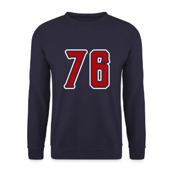 76 number symbol - Unisex Sweatshirt - navy - Front - Alina (178cm) & Michal (187cm)
