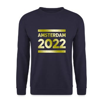 Amsterdam Party Crew - Unisex Sweatshirt - navy - Front - Alina (178cm) & Michal (187cm)
