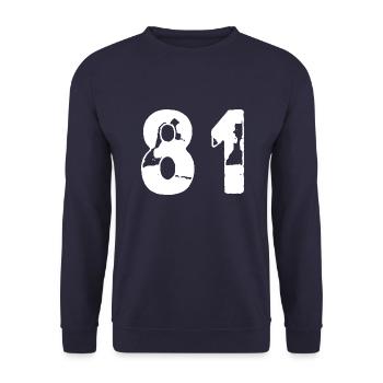 81 Number jersey - Unisex Sweatshirt - navy - Front - Alina (178cm) & Michal (187cm)