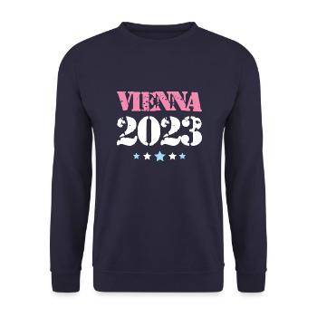 Vienna 2023 Wien - Unisex Sweatshirt - navy - Front - Alina (178cm) & Michal (187cm)