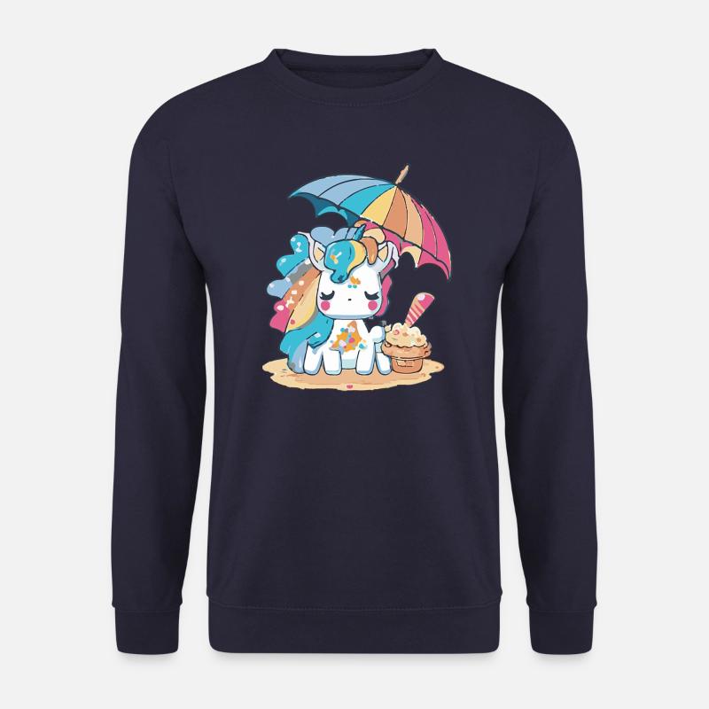 Ein Einhorn mit Regenbogenhaar - Unisex Pullover - Navy