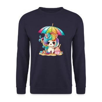 Unicorn euphoria - colorful and happy - Unisex Sweatshirt - navy - Front - Alina (178cm) & Michal (187cm)