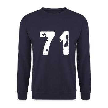 71 Maillot numéro - Sweat-shirt Unisexe - marine - Devant - Alina (178cm) & Michal (187cm)