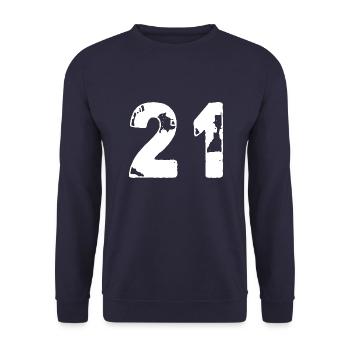 21 Maillot numéro - Sweat-shirt Unisexe - marine - Devant - Alina (178cm) & Michal (187cm)